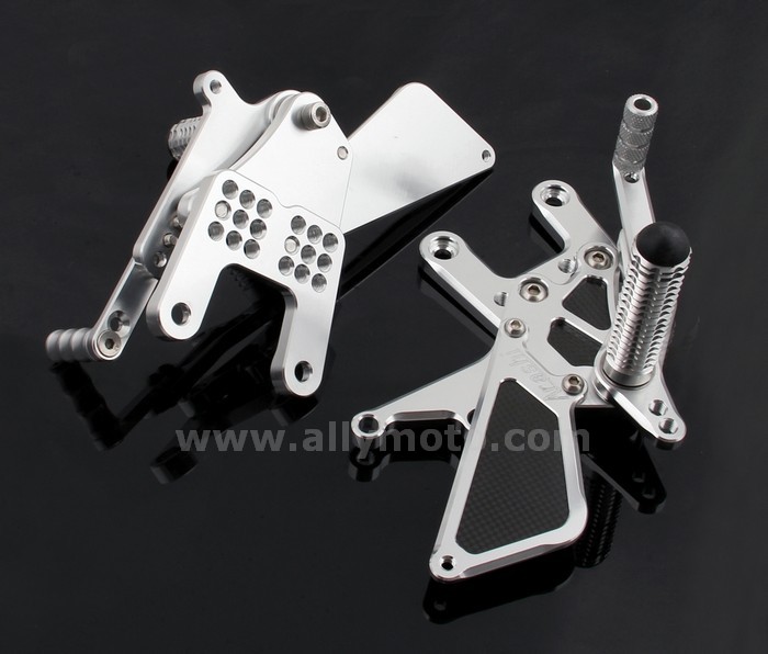 74 Rearset Footpegs Kawasaki Zx10R 2006-2007 Silver@4